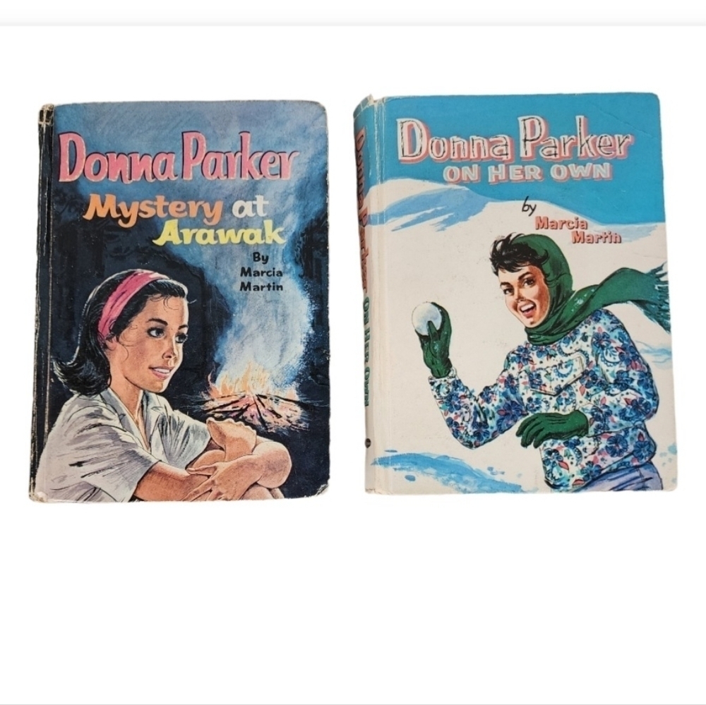 Vintage 50s Donna Parker Hardcover Novels Set of 2 Mystery at Arawak On Her Own